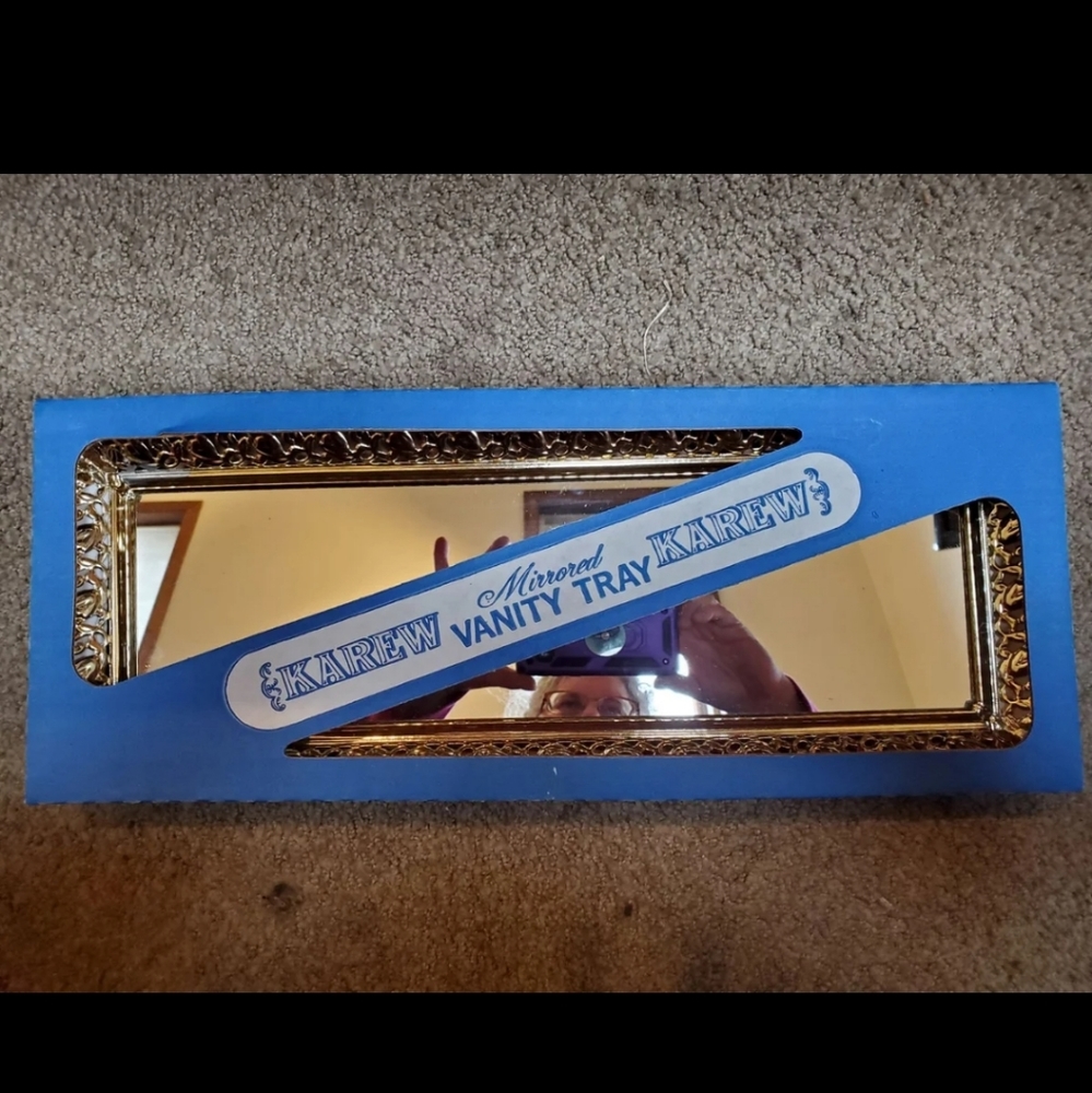 Vintage glass vanity tray